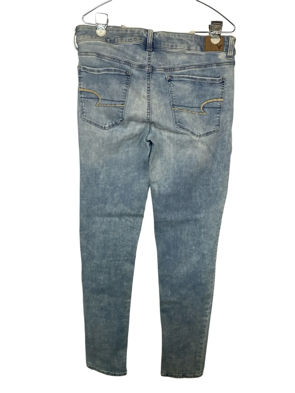 American Eagle Outfitters Light Blue Super Stretch Skinny Jeans Women’s Size 12 - Picture 2 of 5